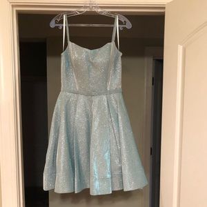 Ice blue short dress